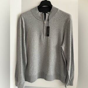 Tahari Supersoft Cotton Blend Quarter-zip Long Sleeve Full-fashion knit Sweater